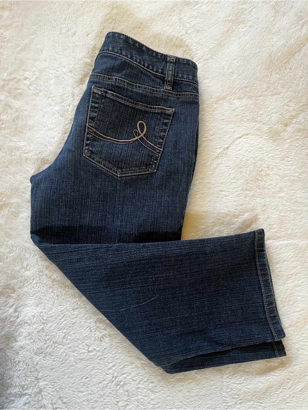 Loft Dark Blue Women's Straight-Leg Cropped Jeans